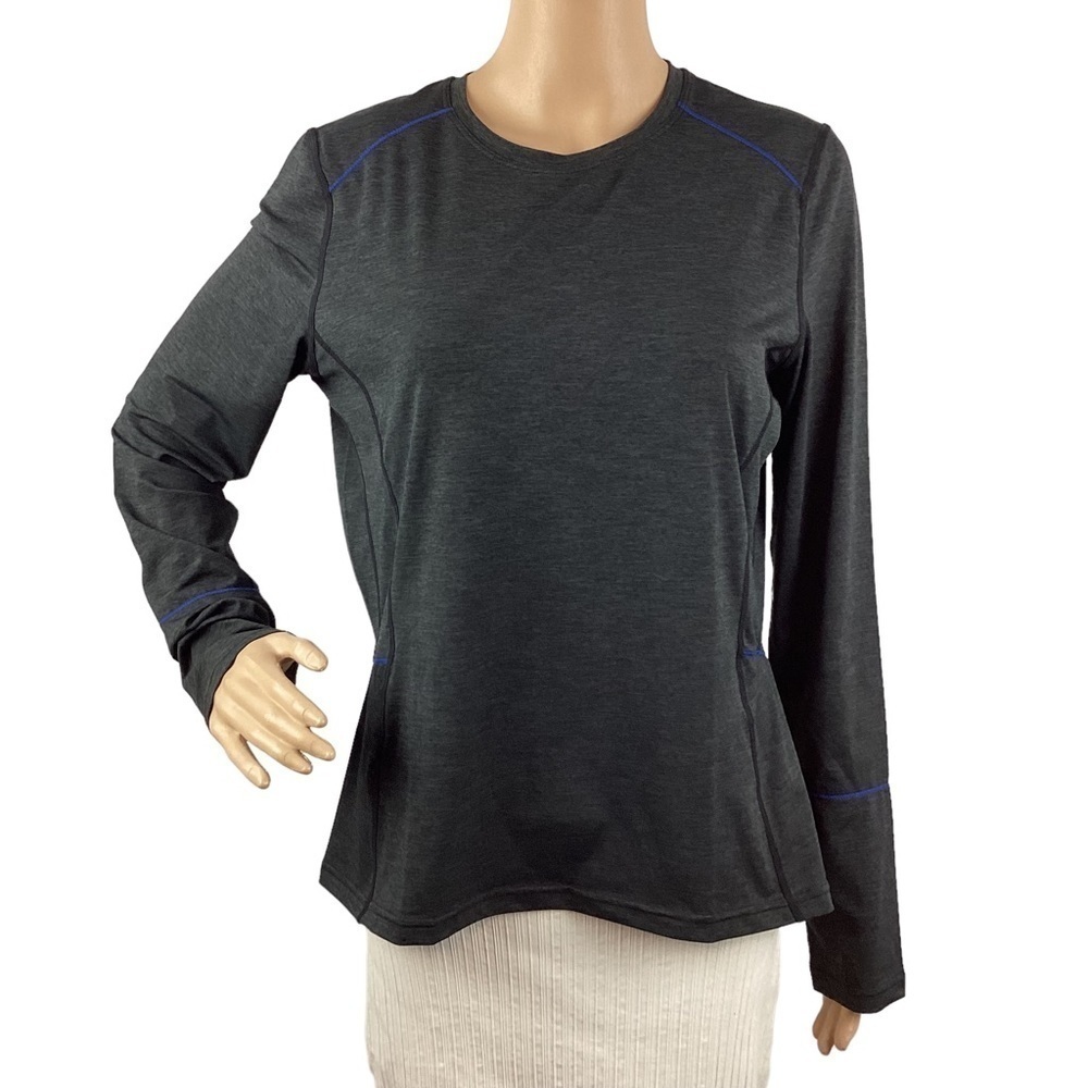 Prana Eileen Sun Top Size M Heather Black Long Sleeve